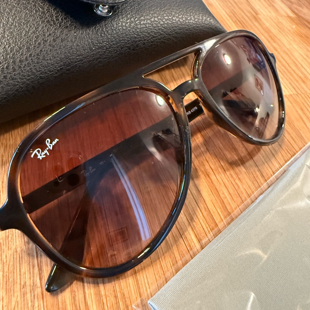 Ray-Ban Tortoise Shell Frame Sunglasses with Brown Lenses